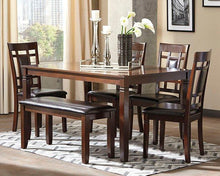 Load image into Gallery viewer, Bennox Dining Table and Chairs with Bench (Set of 6) image
