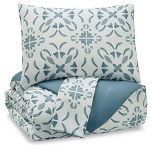 Load image into Gallery viewer, Adason Blue/White King Comforter Set image
