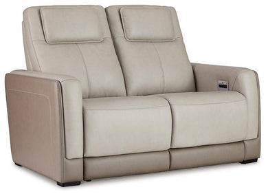 Battleville Almond Power Reclining Loveseat image