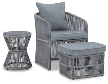 Load image into Gallery viewer, Coast Island Gray Outdoor Chair with Ottoman and Side Table image
