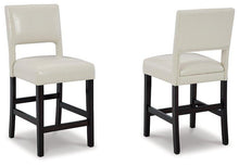 Load image into Gallery viewer, Leektree Ivory/Brown Counter Height Bar Stool (Set of 2) image
