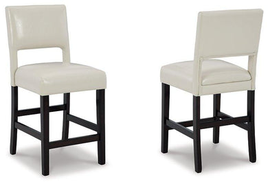 Leektree Ivory/Brown Counter Height Bar Stool (Set of 2) image