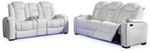 Load image into Gallery viewer, Party Time White Power Reclining Sofa and Loveseat image
