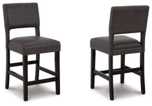 Load image into Gallery viewer, Leektree Gray/Brown Counter Height Bar Stool (Set of 2) image
