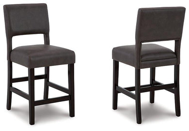 Leektree Gray/Brown Counter Height Bar Stool (Set of 2) image