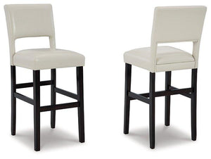 Leektree Ivory/Brown Bar Height Bar Stool (Set of 2) image