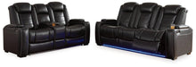 Load image into Gallery viewer, Party Time Midnight Reclining Sofa and Loveseat image
