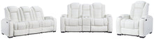 Load image into Gallery viewer, Party Time White Power Reclining Sofa and Loveseat with Power Recliner image
