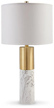 Load image into Gallery viewer, Samney Gold Finish/White Table Lamp (Set of 2) image
