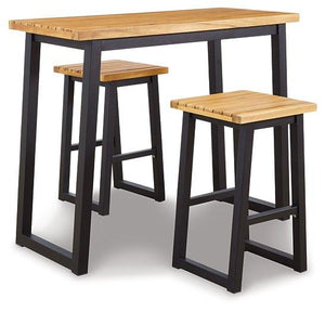 Town Wood Brown/Black Outdoor Counter Table Set (Set of 3) image