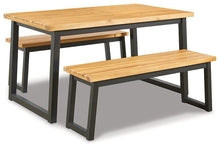 Load image into Gallery viewer, Town Wood Brown/Black Outdoor Dining Table Set (Set of 3) image
