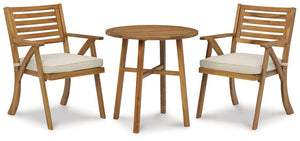 Vallerie Brown Outdoor Chairs with Table Set (Set of 3) image