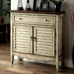 HAZEN Antique White/Brown Cabinet