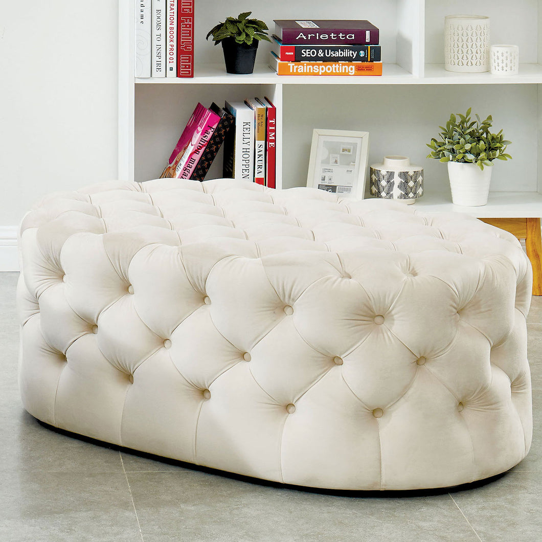 Malina Gray Ottoman