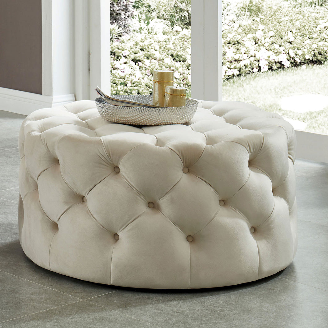 Alina Beige Ottoman