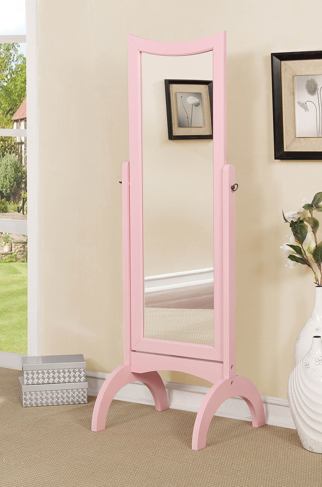 Benita Pink Standing Mirror