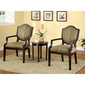 Bernetta II Tan/Pattern 3 Pc. Accent Table & Chair Set