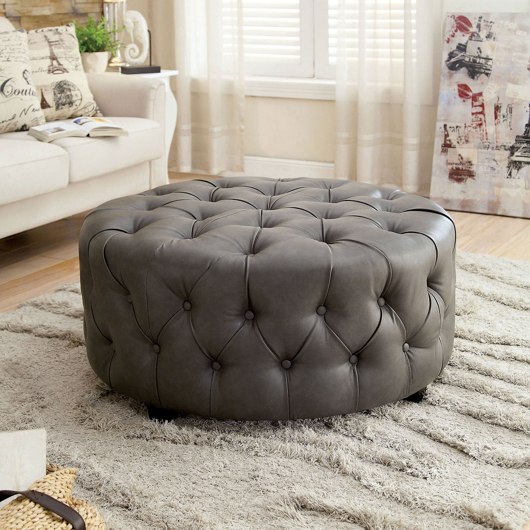 LATOYA Gray Ottoman