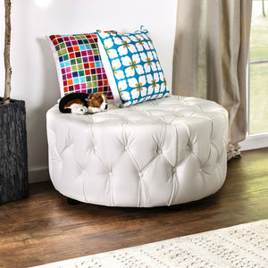 LATOYA White Ottoman