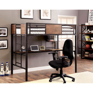 CLAPTON Black Twin Bed w/ Workstation image