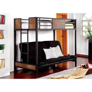 CLAPTON Black Twin Bed w/ Futon Base