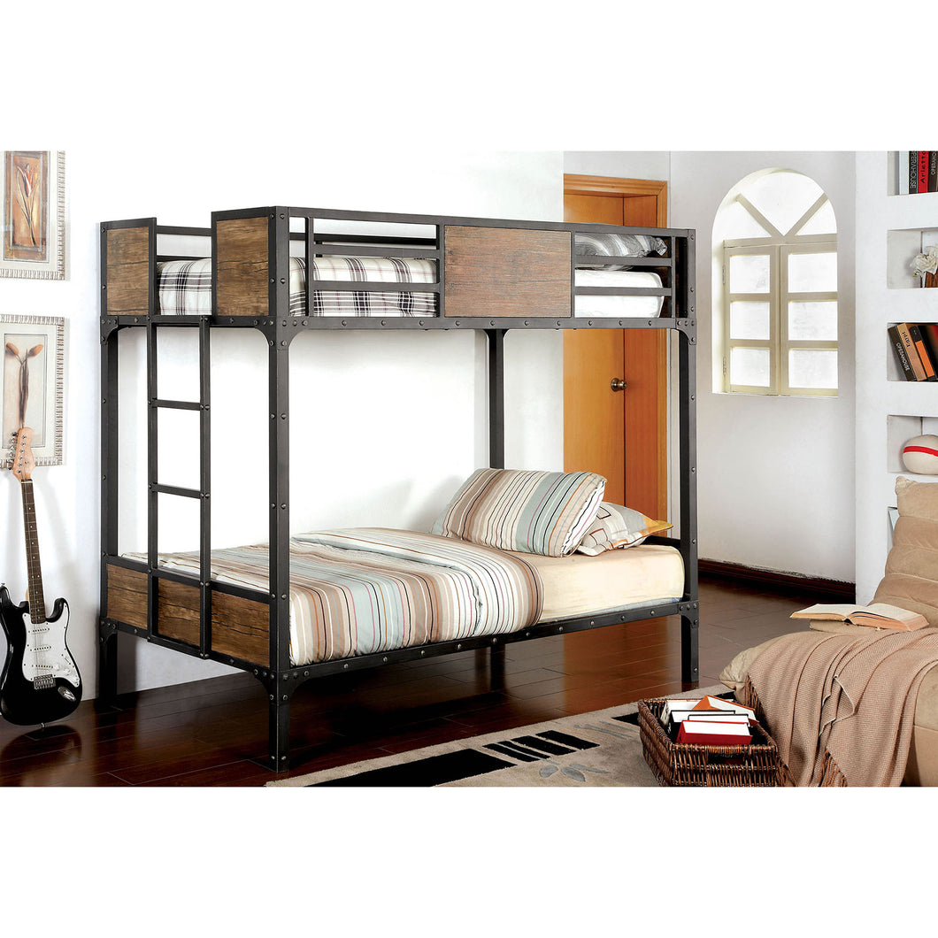 CLAPTON Black Twin/Twin Bunk Bed