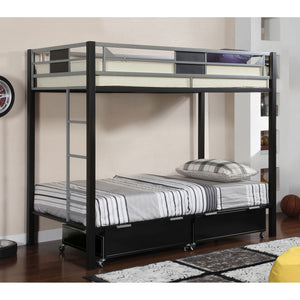 Clifton Silver/Gun Metal Twin/Twin Bunk Bed