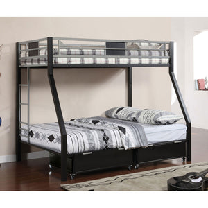 Clifton Silver/Gun Metal Twin/Full Bunk Bed