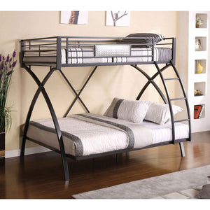 Apollo Gun Metal/Chrome Twin/Full Bunk Bed