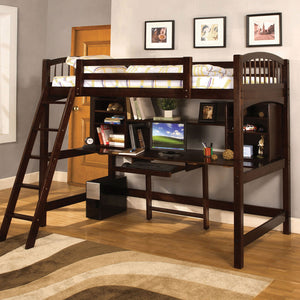 Dakota Ridge Espresso Twin Loft Bed w/ Workstation