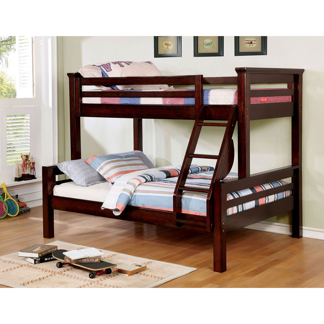 MARCIE Dark Walnut Twin/Full Bunk Bed