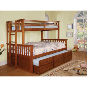 University I Oak Twin/Full Bunk Bed