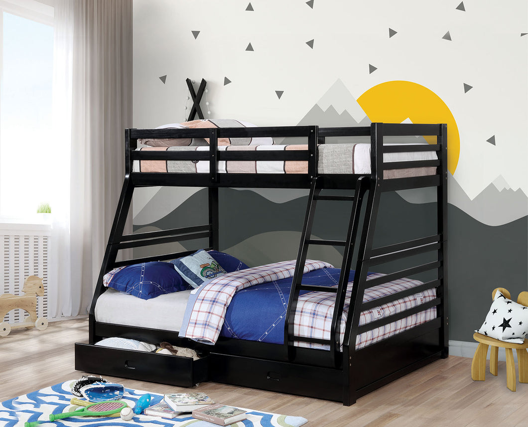 California Iv Black Twin/Full Bunk Bed