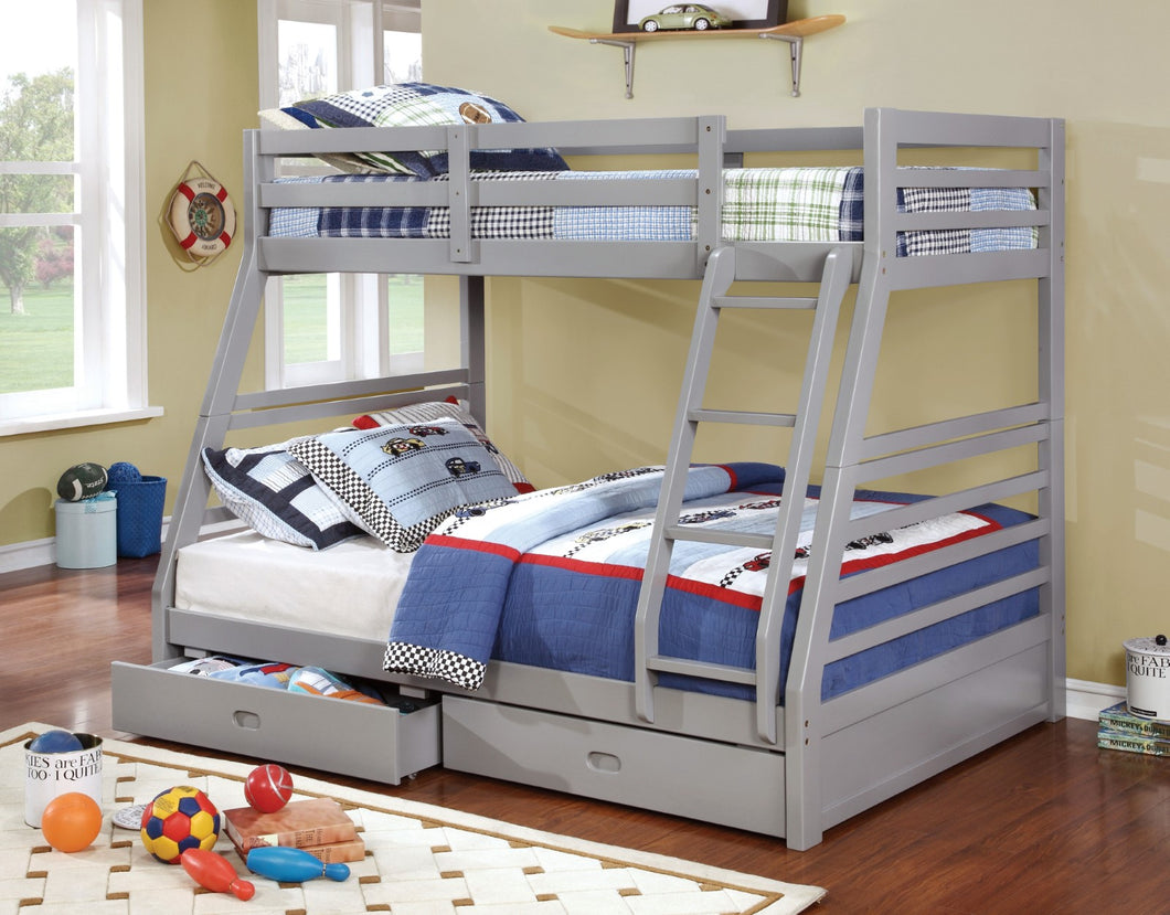 California III Gray Twin/Full Bunk Bed