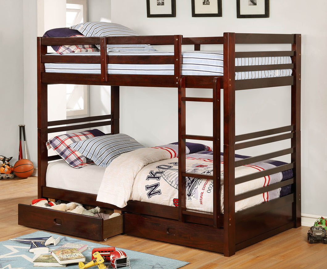 California IV Dark Walnut Twin/Twin Bunk Bed