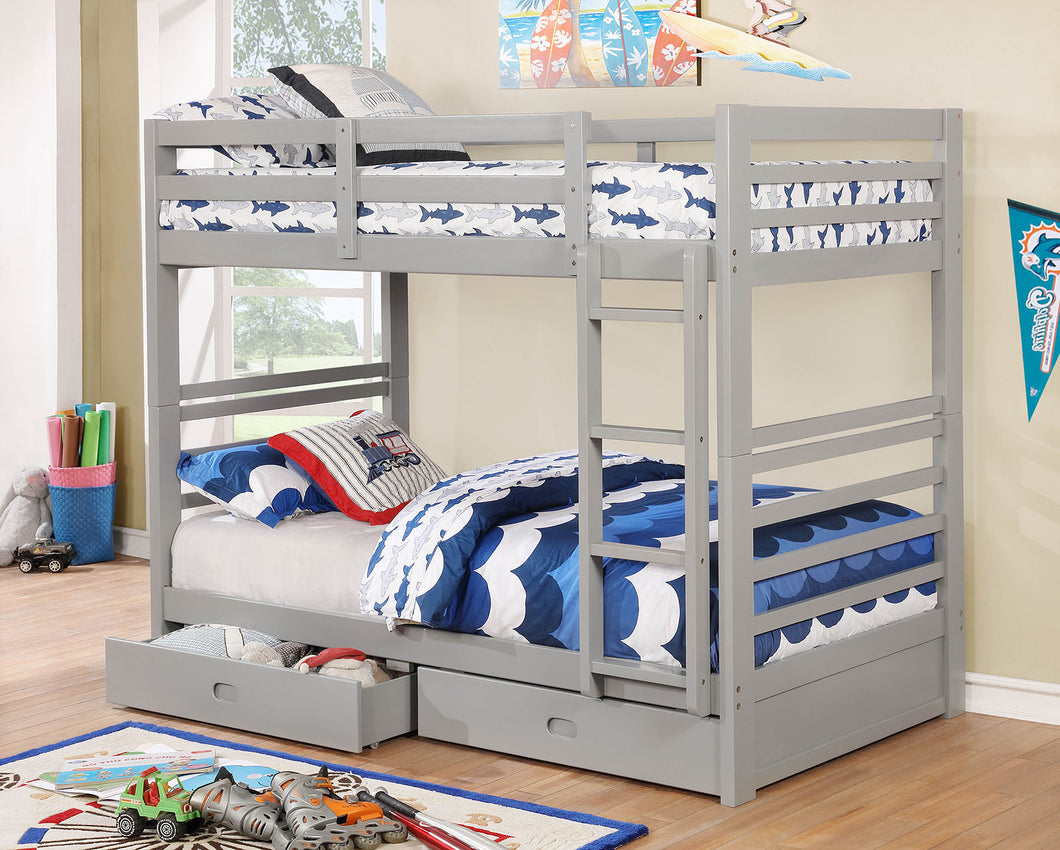 California IV Gray Twin/Twin Bunk Bed