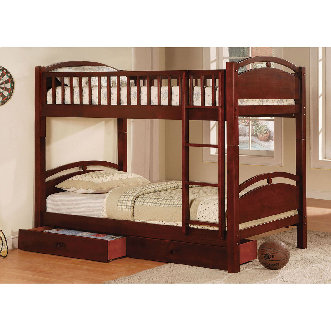 California I Cherry Twin/Twin Bunk Bed w/ 2 Drawers