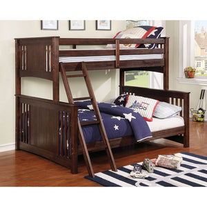 Marci Wire-Brushed Dark Walnut Twin/Full Bunk Bed