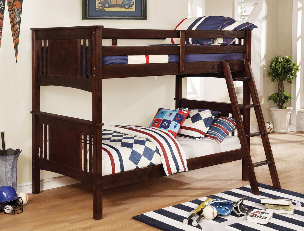 Marci Wire-Brushed Dark Walnut Twin/Twin Bunk Bed