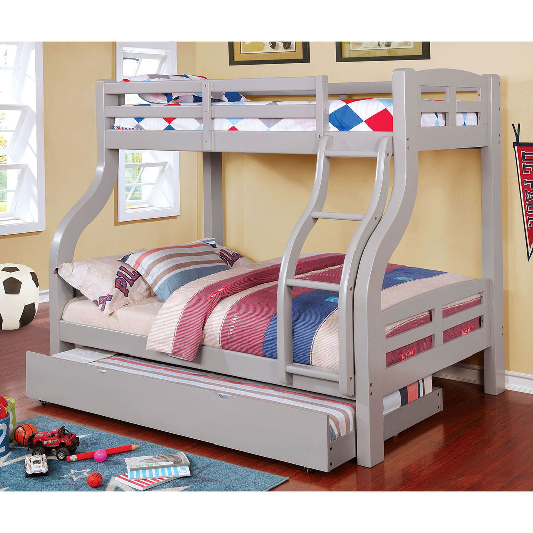 SOLPINE Gray Twin/Full Bunk Bed