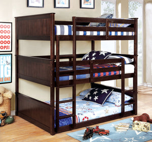 Therese Dark Walnut Full Triple Decker Bed