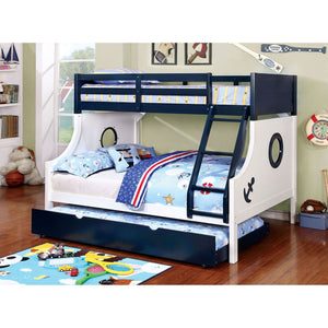 NAUTIA Blue/White Twin/Full Bunk Bed