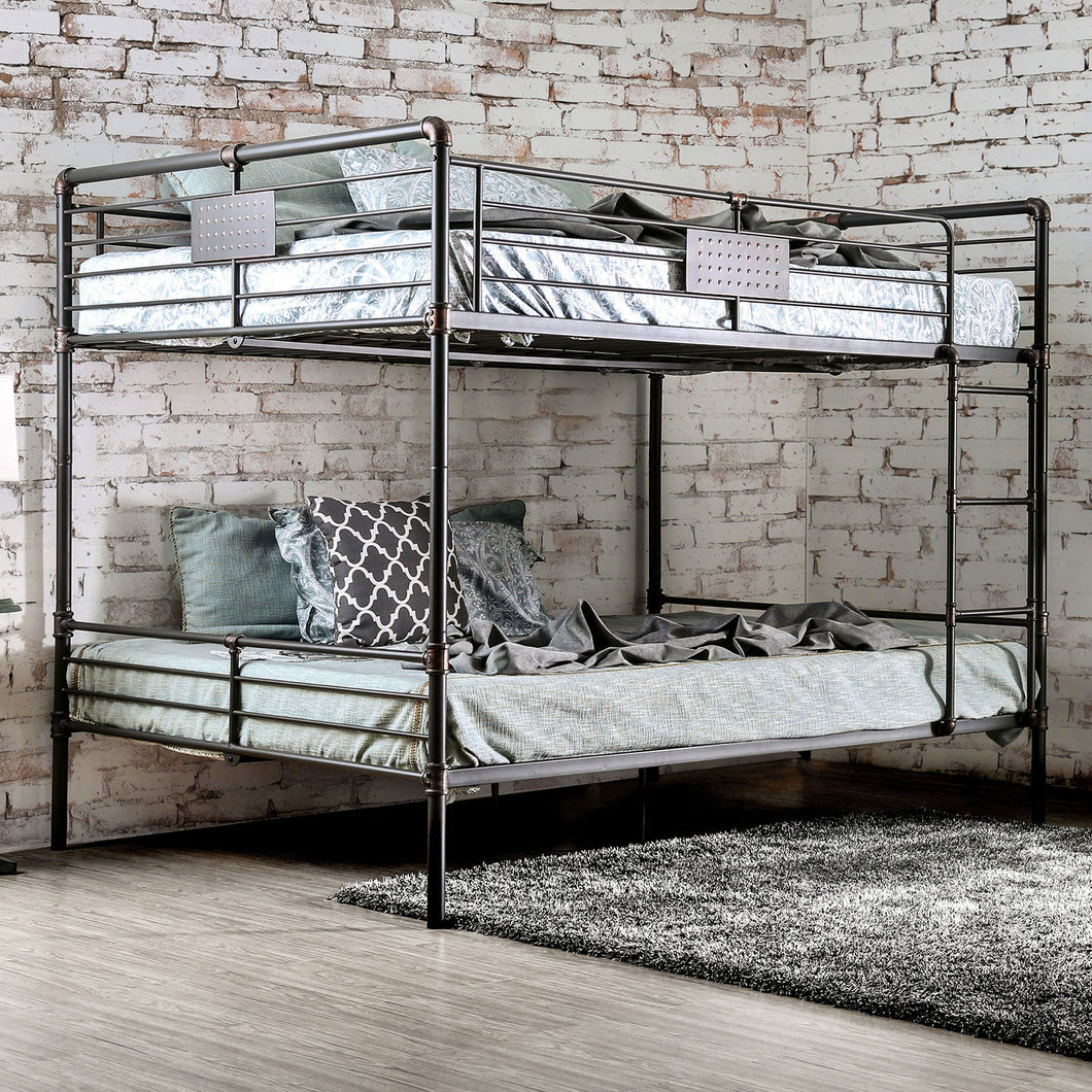 Olga I Antique Black Queen/Queen Bunk Bed