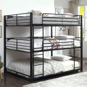 Olga I Sand Black Queen Triple Decker Bed