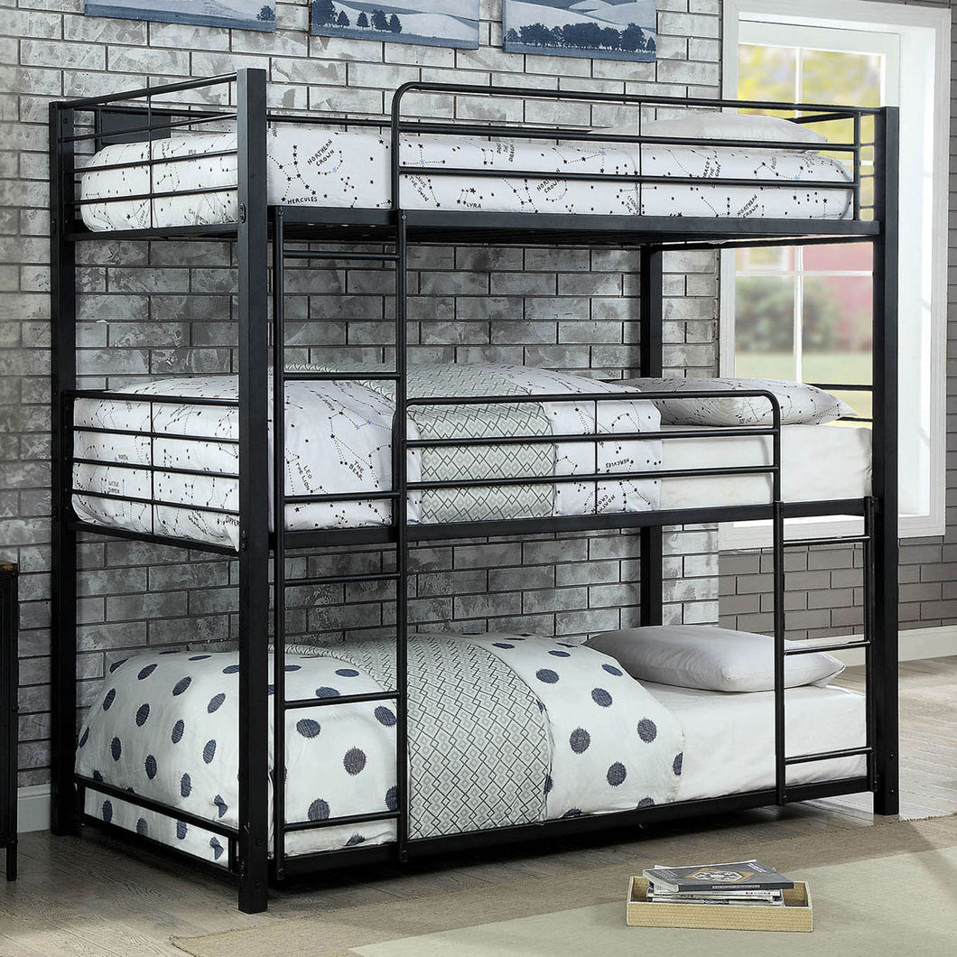 Olga I Sand Black Twin Triple Decker Bed