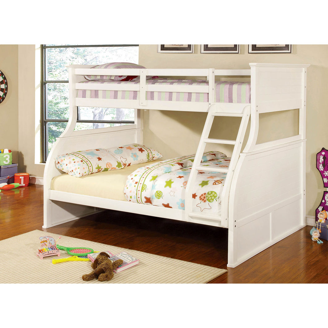 CANOVA White Twin/Full Bunk Bed