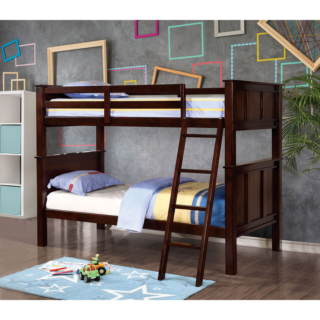 GRACIE Dark Walnut Twin/Twin Bunk Bed