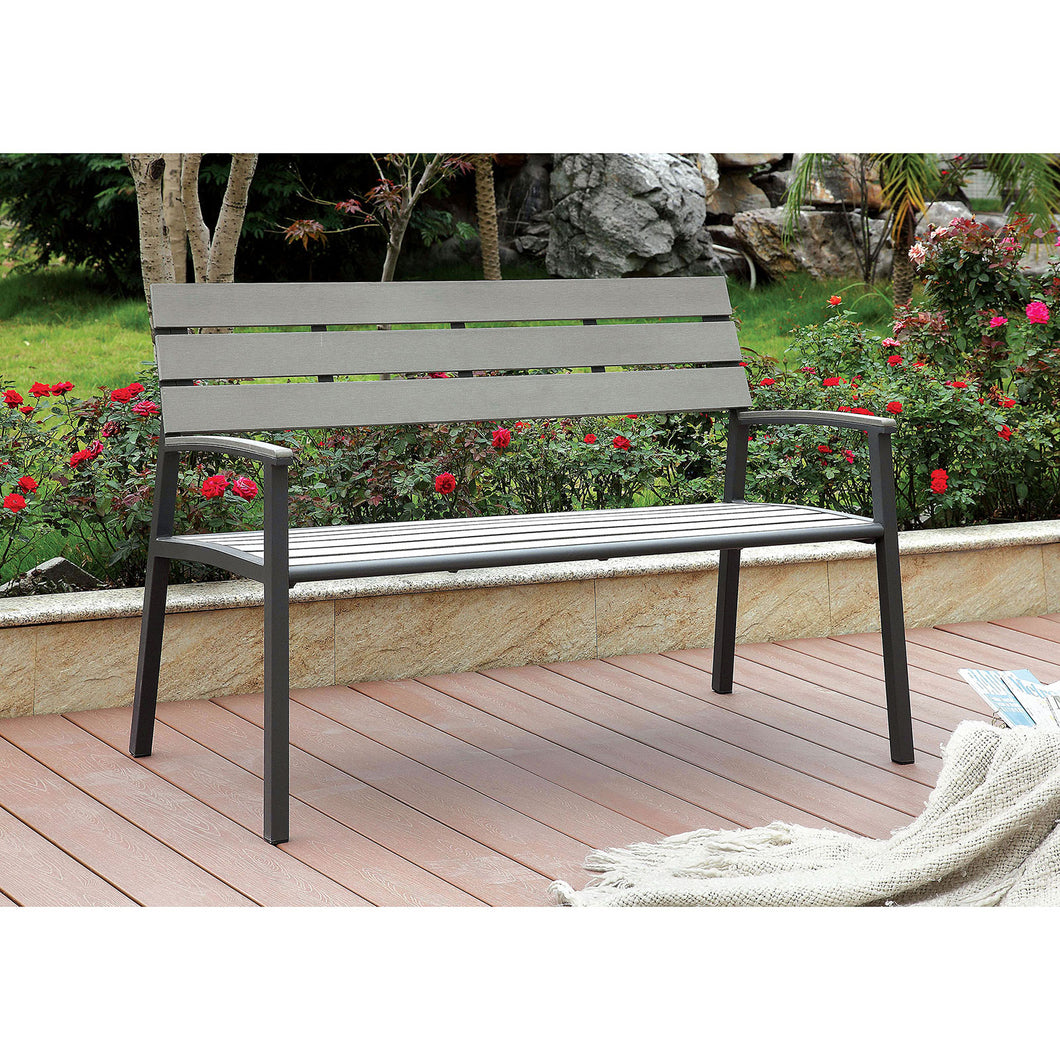 ISHA Gray Outdoor Bench