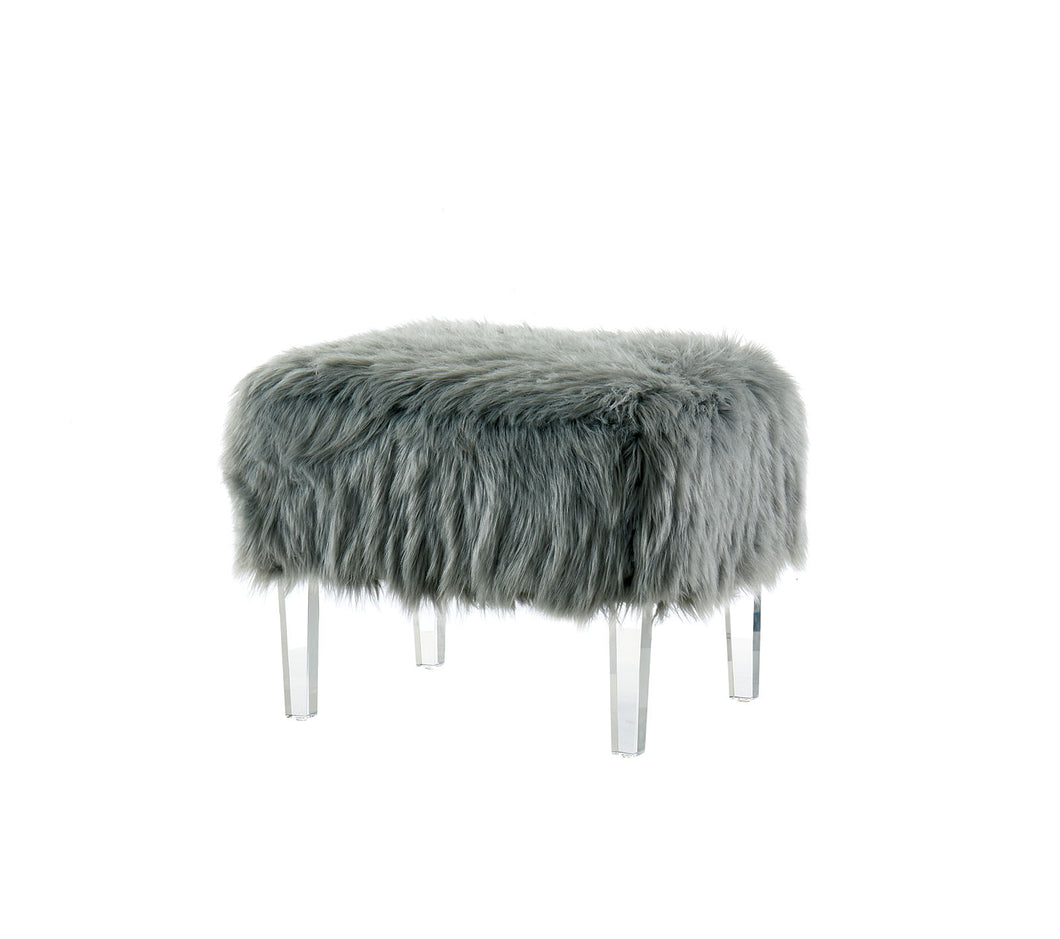 Zali Gray Ottoman