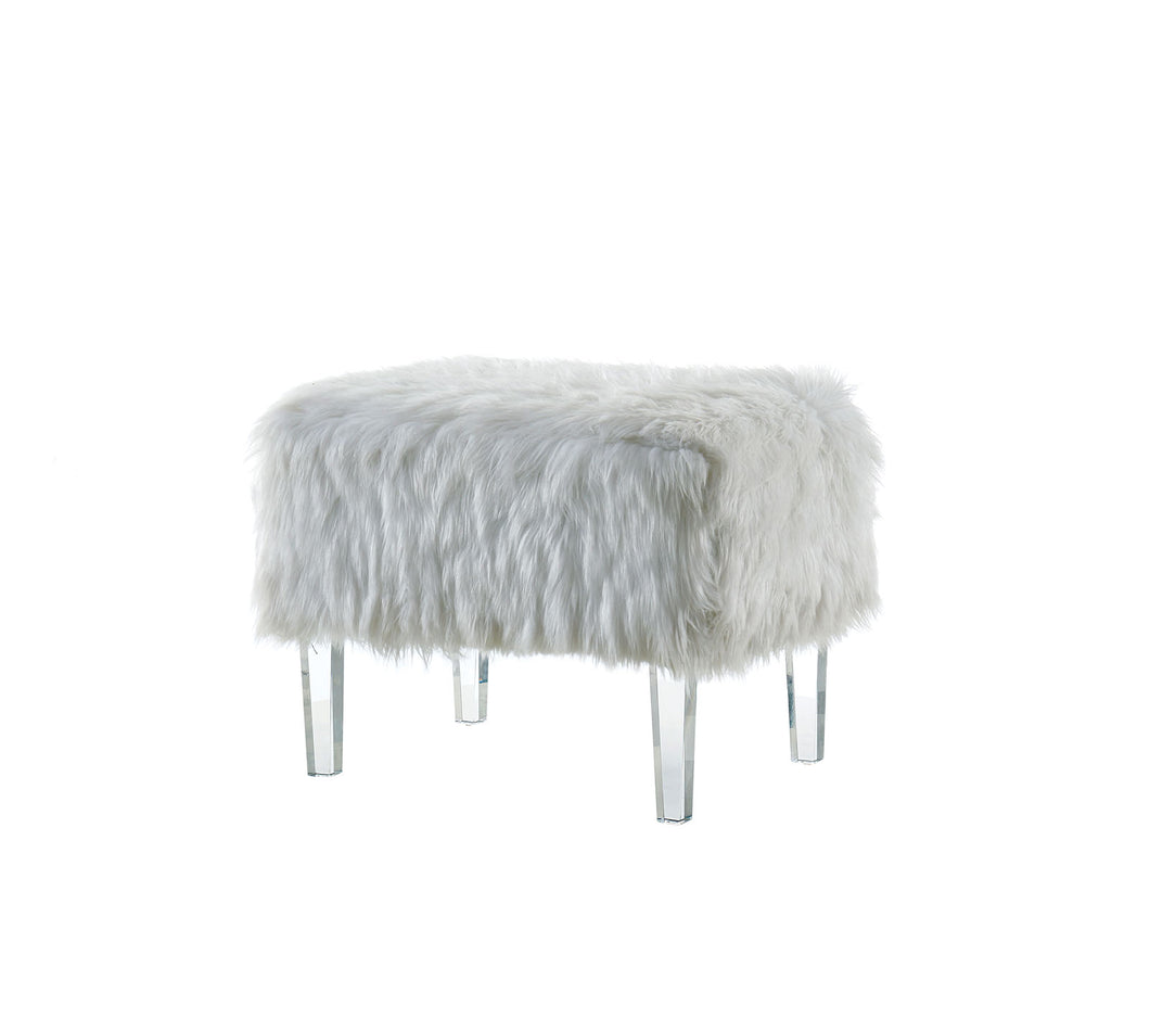 Zali White Ottoman